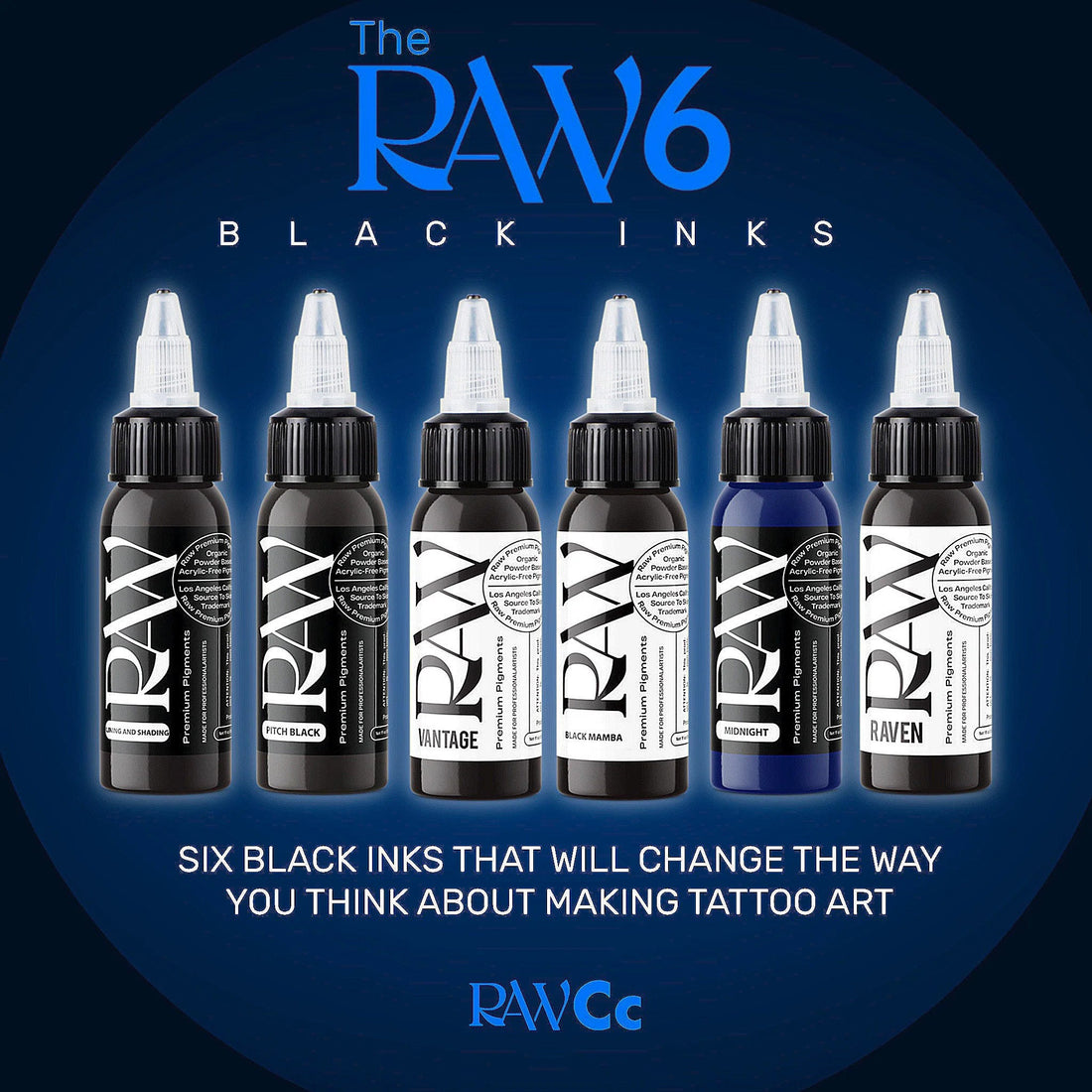 THE RAW 6 (Black Ink) Set - Raw Pigments